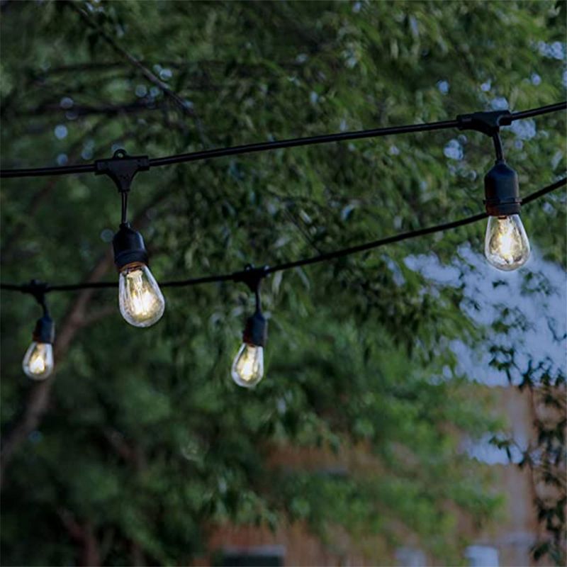 Brightech Ambience Pro Outdoor String Lights with 16 Hanging Sockets & Black LED Edison Bulb for Outside, Backyard, Cafe, Patio, or Porch, 5 of 8