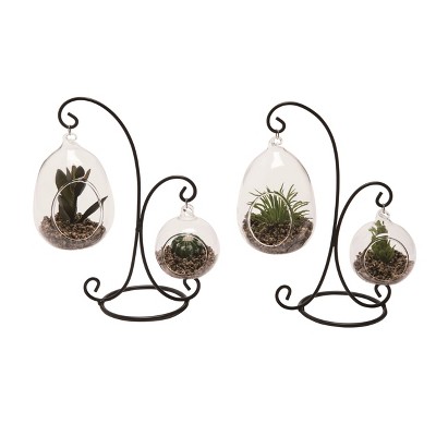 Transpac Hanging Succulent Tabletop Decor Set of 2 Spring Home Decorations