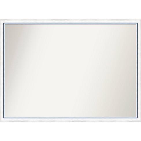 40"x29" Non-Beveled Morgan Wood Bathroom Wall Mirror White/Blue - Amanti Art: Includes Mounting Hardware, Wood Frame - image 1 of 4