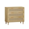 ACEPANO 30.12 in. H Oak Storage Cabinet with 3 Rattan Drawers for Bedroom, Living Room, Dining Room & Hallway-Oak - 3 of 4