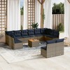 vidaXL 13 Piece Patio Sofa Set with Cushions Poly Rattan - Gray - 2 of 4