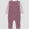 Carter's Just One You® Baby Girls' 2pc Floral Long Sleeve Shirt and Sweater Overall Set - Plum - 3 of 4