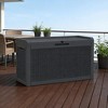 Gulches 60GAL 227L Outdoor Storage Deck Box Black Rattan Grain Effect Lockable Weatherproof Resin for Patio Garden Backyard - 2 of 4
