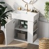 21.6 Inch Modern Floating Bathroom Vanity With Ceramic Basin, Storage Space Modern Wooden Bathroom Vanity - 3 of 4