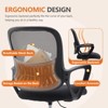 MAYEERTY Office Chair - No Wheels, Ergonomic Executive Sled Base Mesh Chair w/Comfy Arms & Lumbar Support for Home/Conf Room/Bedroom - 2 of 4