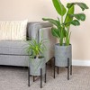 Storied Home Metal Planter on Stand, Set of 2, Grey - 2 of 4