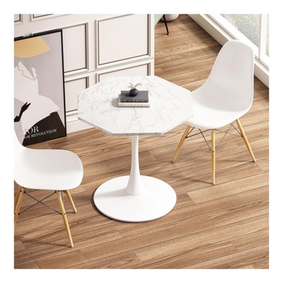 ODK 31.5" Modern Octagonal Dining Table, Pedestal Dining Tables with MDF Table Top for 2-4,Tulip Table Coffee Tables with Round Top for Living Room