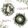 TROPOW 22 Inch Pre-Lit Christmas Wreath - Silver White Gnome Garland with 30 Lights for Front Door (Indoor/Outdoor) - 3 of 4