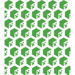 Minecraft Creeper Face Peel and Stick Kids' Wallpaper Green - RoomMates: Self-Adhesive, Removable, Classic Brick Pattern - 1 of 4