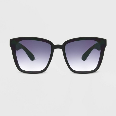 Women's Matte Plastic Square Sunglasses With Smoke Gradient Lenses - All In  Motion™ Black : Target
