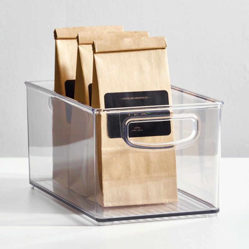 mDesign Plastic Stackable Kitchen Organizer Storage Bin with Handles, 3 of 10
