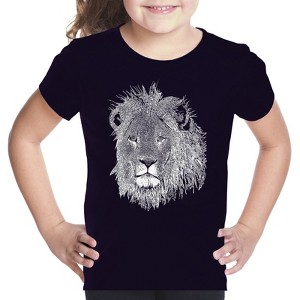 LA Pop Art Girl's Word Art T-shirt - Lion - 1 of 4