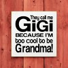 Slickblue Rustic Gigi Wood Sign – Solid Knotty Pine Wall Art for Grandma, 7x7 Inches, Multiple Colors - 2 of 3