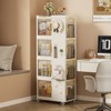 YIYIBYUS Storage Cabinet with Doors and Wheels, Plastic Narrow Slim Storage Cabinet - 2 of 4