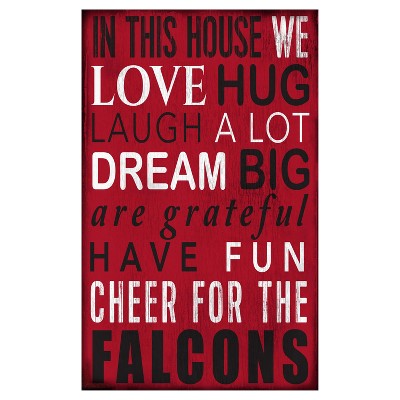 NFL Atlanta Falcons Round Distressed Established Wood Sign 