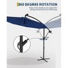 10 FT Hanging Cantilever Umbrella with 360 Degree Rotation, 8 Ribs Offset Patio Umbrella Cross Base Support Patio Umbrella with Easy Tilt Adjustment - 4 of 4