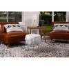 BirdRock Home Round Grey Faux Fur Foot Stool Storage Ottoman with Silver Legs - 3 of 4