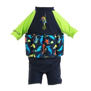 Konfidence Learn to Swim Floatsuit in Navy Seabisket - 1 of 4