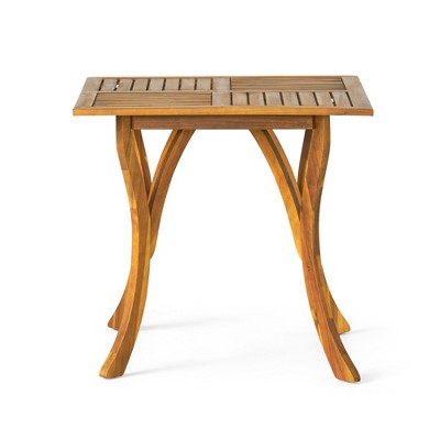 SKRAN Outdoor Acacia Wood Square Dining Table for Outdoor and Indoor Natural brown