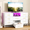 8 Drawer Dresser for Bedroom with Charging Station and LED Lights, 59" TV Stand Wooden Large Long Dresser - 3 of 4