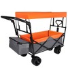 Whisen 480Lbs Collapsible Wagon with Canopy, Wagon Cart with 7" All-Terrain Wheels & Push Handle - 2 of 4