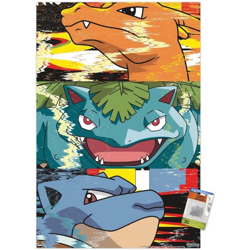 Trends International Pokémon - Trio Distortion Unframed Wall Poster Print  Clear Push Pins Bundle 22.375 X 34 : Target