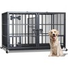 Heavy Duty Dog Crate w/Wheels - Escape-Proof Metal Kennel for Large/Medium/Small Dogs, Lockable Wheels & Slide-Out Tray - 4 of 4