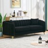 85" Chenille 3-Seater Sofa with Gold Metal Legs and Curved Armrests for Living Room, Bedroom, Apartment - 2 of 4