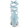 Allegra K Women's Back to College Open Toe Lace Up Chunky High Heels Strappy Sandals - 3 of 4