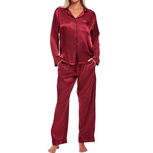 Satin Pajamas for Girls Coat Style Heart Silk Button Down PJ Set