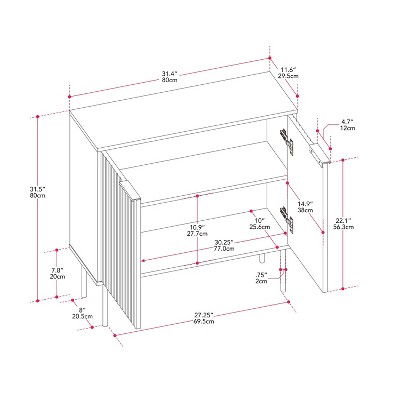 Lysander Black MDF Fluted Door Storage Bar Cabinet