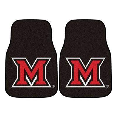 NCAA Miami University RedHawks Carpet Car Mat Set - 2pc