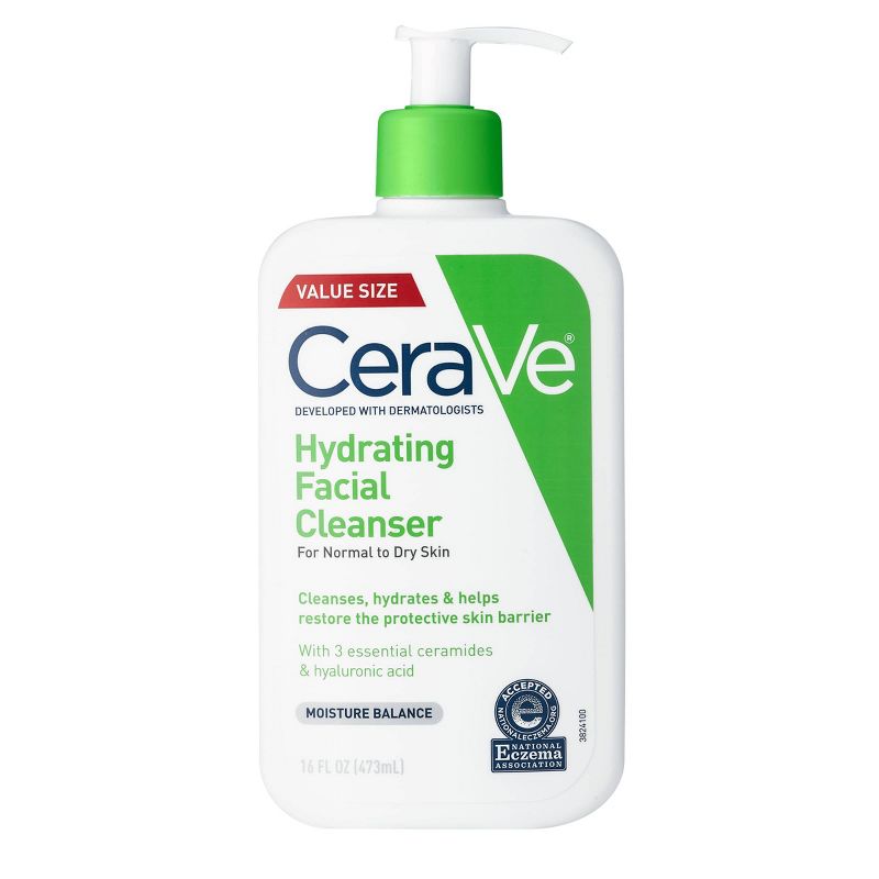 CeraVe Face Wash, Hydrating Facial Cleanser for Normal to Dry Skin, 3 of 23