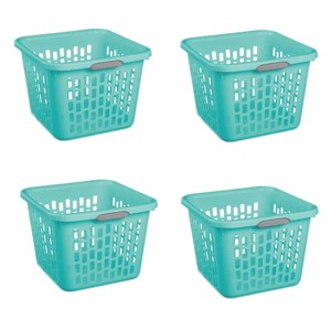 Racxily (4 Pack)1.5 Bushel Square Plastic Laundry Basket, Adult, Teal - 1 of 4