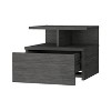 PAGED Wall Mounted Nightstand Modern Wooden Bedside Table with Storage Drawer and 2 Open Shelves, Night Stand for Bedroom, Living Room - 4 of 4