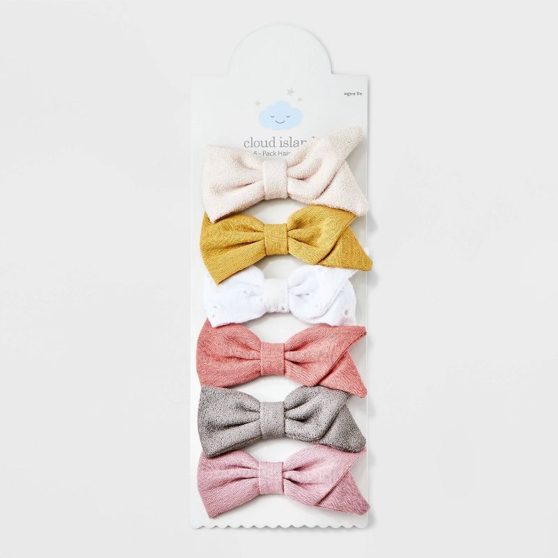 Baby Girls&#39; 6pk Bow Clip - Cloud Island&#8482;, 3 of 6