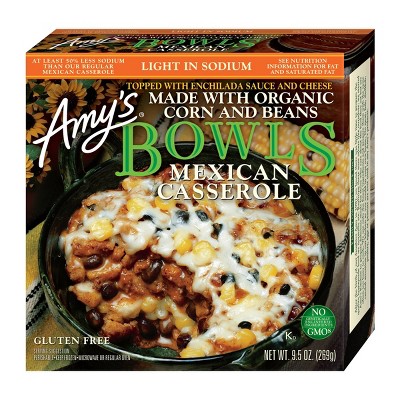 Amy's Gluten Free Frozen Light in Sodium Organic Mexican Casserole Bowl - 9.5oz