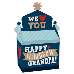 Big Dot of Happiness Grandpa, Happy Father's Day - Treat Box Party Favors - We Love Grandfather Goodie Gable Boxes - Set of 12 - 1 of 4