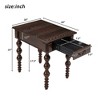 Lyngins Vintage End Table with Drawer with Solid Rubber Wood Legs, Waterproof Acacia Wood Veneer Top, Bubble Design Spindles, Living Room Side Table - 3 of 4