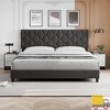 Jojoka Upholstered Platform Bed Frame with Adjustable Headboard, Diamond Pattern, Wood Slats, Noise-Free, No Box Spring Needed - 3 of 4