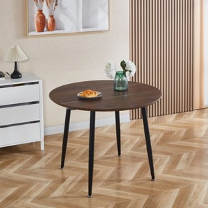 CAVINAS 39"-71" Extendable Dining Table,Kitchen Table with MDF Desktop,4 Metal Leg,Oval Table for Dining Room,Kitchen,Office,Living Room - 1 of 4