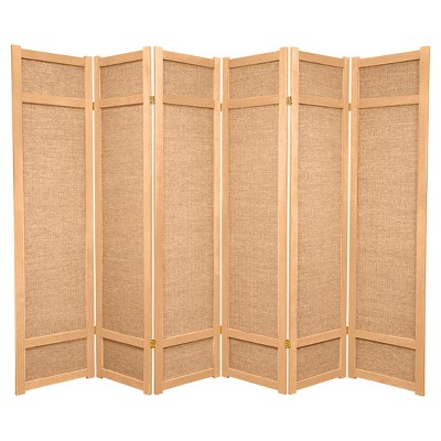 6 ft. Tall Jute Shoji Screen - Natural (6 Panels)