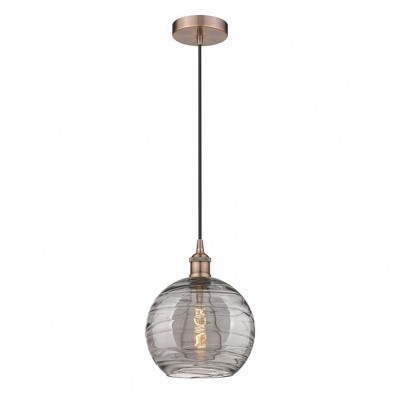 Athens Deco Swirl - 1 Light Mini Pendant In Industrial Style-12.75 Inches Tall and 10 Inches Wide