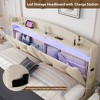 KTMBDW Queen Bed Frame with 2 Drawers, Upholstered Platform Bed with Storage Headboard and Charging Station, No Box Spring Needed - 3 of 4