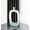 HomeRoots 18" Aqua And White Ombre Ceramic Table Vase - 2 of 4