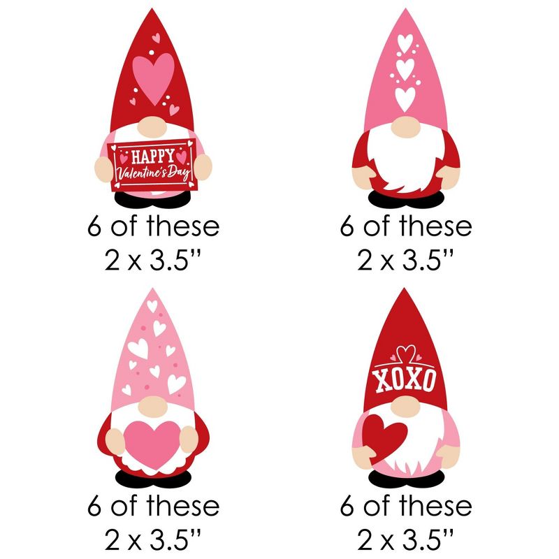 Big Dot of Happiness Valentine Gnomes - DIY Shaped Valentine's Day Party Cut-Outs - 24 Count, 2 of 6