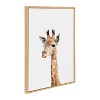 Kate and Laurel Sylvie Baby Giraffe Framed Canvas by Amy Peterson, 23x33, Natural - 2 of 4