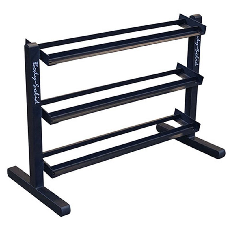 Body Solid 3 Tier Horizontal Dumbbell Rack with Heavy Gauge Steel Construction and Welded Tubing Feature for Sports and Workout Equipment, 1 of 7