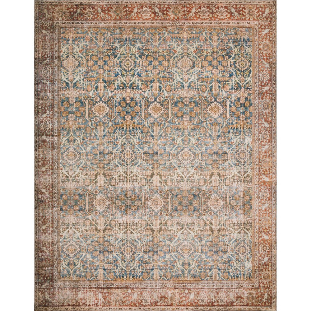  Layla Rug Ocean Blue/Rust
