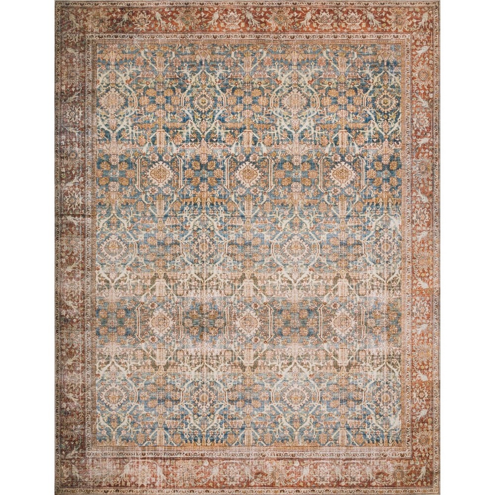 9'x12' Layla Rug Ocean Blue/Rust - Loloi Rugs